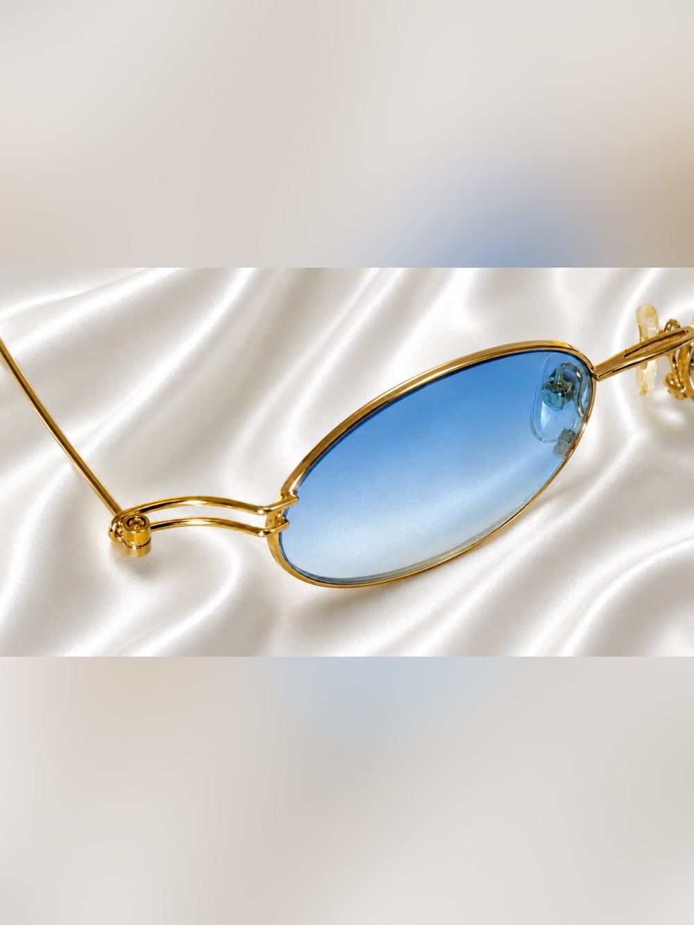 SALE Very Rare Authentic Gucci Coogi Brand Name Gold Metal Frame Blue Sunglasses - Picture 8 of 17